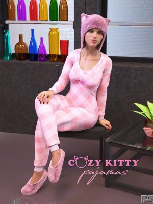 dForce Cozy Kitty PJ for Genesis 8 Female.zip-舒适猫咪睡衣，适用于8女性