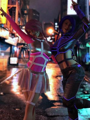 dForce CyberGirl Outfits for Genesis 8 Females-为8女性设计的套装