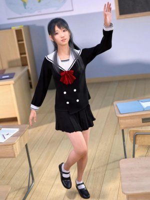 dForce Double Breasted Uniform for Genesis 8 Female(s)-8女式双排扣制服