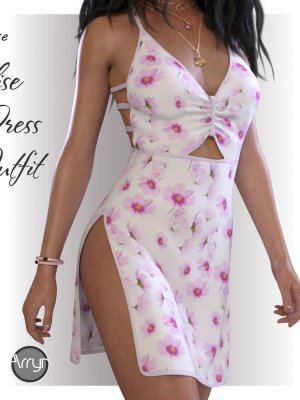 dForce Elise Cocktail Dress outfit for Genesis 8 Females-为女性设计的鸡尾酒会礼服套装
