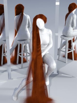 dForce Floor Length Hair for Genesis 8-创世纪8的地板长度头发