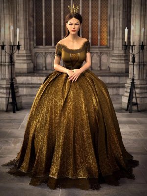 dForce Gown of Fantasy 2 for Genesis 8 Female(s)-《创世纪》第八章女性版《幻想2》的礼服