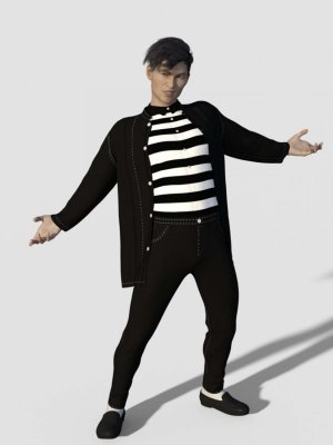 dForce Jailhouse Rock Outfit for Genesis 8 Male-监狱摇滚装备为创世纪8男