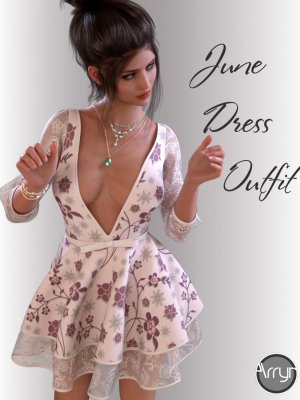 dForce June Holiday Dress Outfit for Genesis 8 Female(s).zip-六月节日礼服为创世纪8女套装