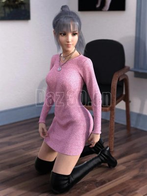 dForce Knit One Piece Outfit for Genesis 8 Females-创世8女针织连体套装