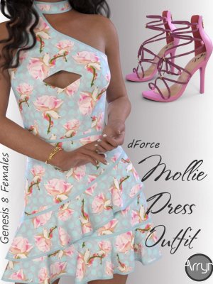 dForce Mollie Candy Dress Outfit for Genesis 8 Female(s).zip-为8女性设计的礼服