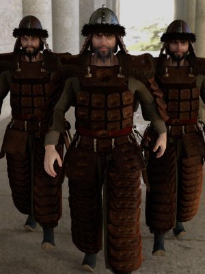 dForce Mongol Armor for Genesis 8 Male-蒙古装甲为创世纪男性