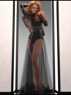 dForce Multi Bodysuit Skirt Outfit for Genesis 8 Female(s)-多功能紧身连衣裤裙装，适用于8女性