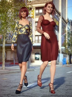 dForce New York Style Dress Outfit Textures-连衣裙套装纹理