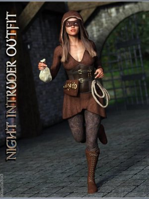 dForce Night Intruder Outfit and Poses for Genesis 8 Female(s)-夜间入侵者装备，并为创世纪8女性摆好姿势