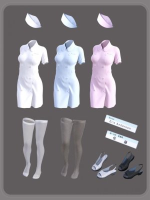 dForce Nurse Uniform for Genesis 8 Female(s)-创世8女护士制服