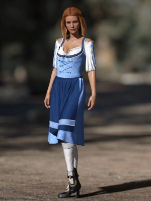dForce Oktoberfest Dress for Genesis 8 Female(s)-慕尼黑啤酒节创世纪8女礼服
