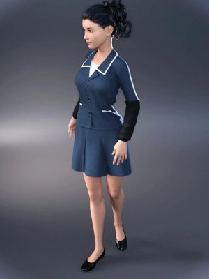dForce Retro Office Outfit for Genesis 8 Female(s)-复古办公套装，适用于8女性