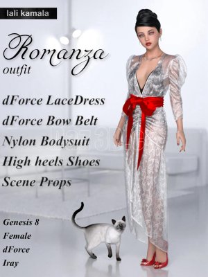 dForce Romanza Outfit for Genesis 8 Female(s)-罗曼萨服装为创世纪8女性