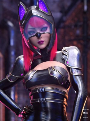 dForce Shadow Cat Outfit for Genesis 8.1 Female-女性套装
