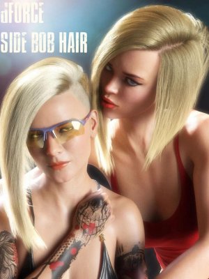 dForce Side Bob Hair for Genesis 8 Female(s)-侧面波波头，适用于8女性