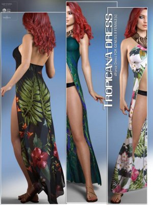dForce Tropicana Dress for Genesis 8 Females-创世纪8女性连衣裙