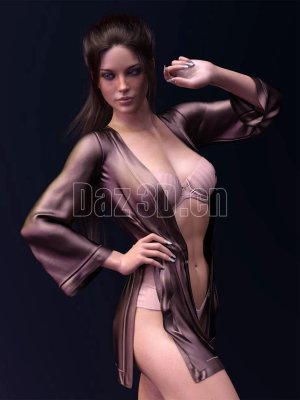 dForce X-Fashion Kimono Lingerie Set for Genesis 8 Females-创世纪8女性和服内衣套装