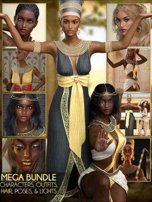 Egyptian MEGA Bundle – Characters, Outfits, Hair, Poses and Lights-埃及巨型捆绑 – 人物，服装，头发，姿势和灯