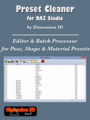 Preset Cleaner for Daz Studio-Daz Studio预设清洁剂
