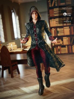 Wizard Apprentice Outfit for Genesis 8 Male(s)-Gizard Apprentice Eutfit for Genesis 8男性