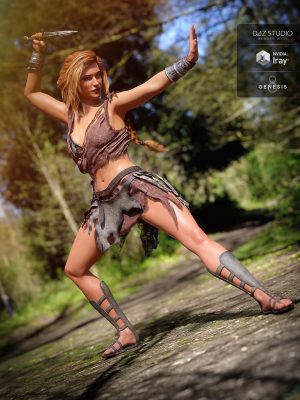 Barbarian Warrior Outfit for Genesis 8 Female(s)创世纪8女战士的野蛮战士服装-Genesis 8女性的野蛮战士衣服创世纪8