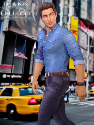 Jeans Outfit for Genesis 3 Male-Genesis 3男性牛仔裤服装
