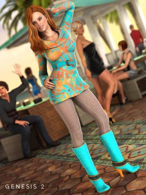 Modern GoGo Outfit for Genesis 2 Female(s)-创世纪2女性的现代Gogo衣服