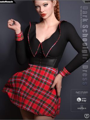 Dark Schoolgirl Dress for Genesis 8 Female(s)-黑暗的女小学生礼服8女性
