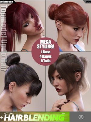 Topmodel Updo Hair and OOT Hairblending 2.0 for Genesis 3 Female(s)-TopModel Updo头发和OOT发型2.0对于创世纪3女性（S）