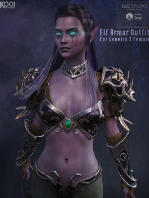 Elf Armor Outfit for Genesis 3 Female(s)-Elf Armor成套装备用于创世纪3女性