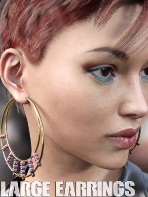 Extra Large Earrings for Genesis 3 Female(s)创世纪3女性超大的耳环-额外的大型耳环为创世记3雌性（s）创世纪3女性超大的耳环