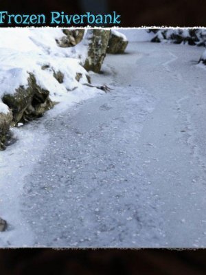 3D Scenery Frozen Natural Riverbank-实景冰冻自然河岸