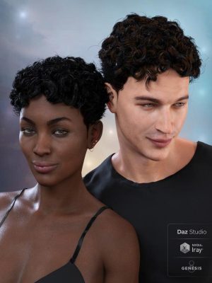 Curly Top Hair for Genesis 3 and 8-创世纪3和8的卷曲顶发