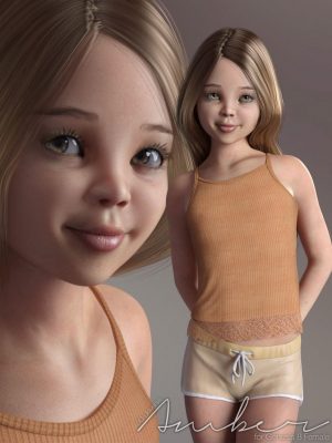 Amber Character and Hair for Genesis 8 Female(s)-琥珀色的特征和头发为创世纪8女性（S）