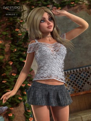 Little Flirt Outfit for Genesis 2 Female(s)小小的调情服装-Genesis 2 Meamone（s）小小的调情衣服的小调情衣服