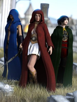 Medieval Cloaks for Genesis 3 Female(s)中世纪的斗篷披风-创世纪的中世纪斗篷3雌性