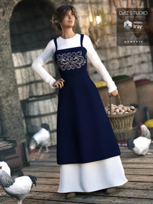 Peasant Dress for Genesis 3 Female(s)农民连衣裙-Genesis 3雌性的农民连衣裙