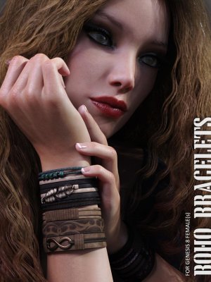Boho Bracelets for Genesis 8 Females-创世纪女性波西米亚手镯