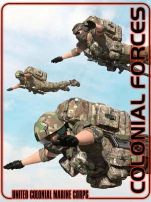 Colonial Forces Add-on for Tactical Assault Outfit for Genesis 8 Male(s)-殖民部队附加的战术突击装备为创世纪男性