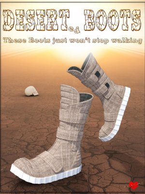 Desert Boots for Genesis 8 Female(s)-创世纪8女沙漠靴