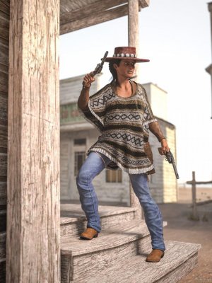 Dusty HD Cowgirl Outfit for Genesis 8 Female(s)-尘土飞扬的高清女牛仔服装为创世纪女
