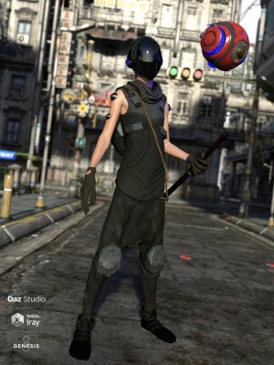 Dystopian Ninja Outfit for Genesis 8 Male(s)-反乌托邦忍者装备创世纪8男性