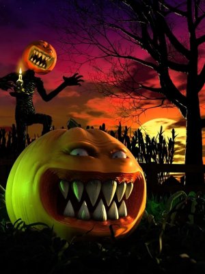 Evil Pumpkin HD for Genesis 8 Male-邪恶南瓜高清创世纪8男