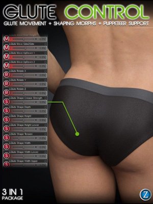 Glute Control for Genesis 3 and 8 Male(s)-3和8男性臀肌控制