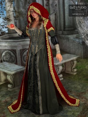 Medieval Princess Gown for Genesis 2 Female(s)-中世纪公主礼服为创世纪2女