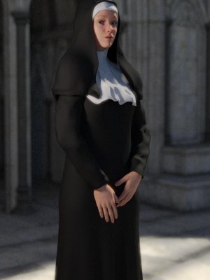 Nun Outfit for Genesis 3 Female(s)-创世纪3女修女装