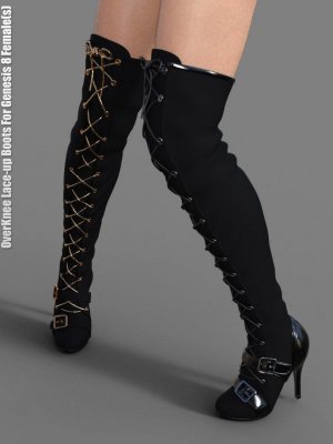 OverKnee Lace-Up Boots for Genesis 8 Female(s)-过膝绑带女创世纪女靴