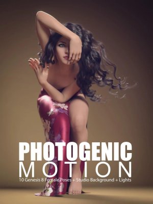 Photogenic Motion for Genesis 8 Female Poses + Studio Set-创世纪8女性姿势摄影棚设置的上镜运动