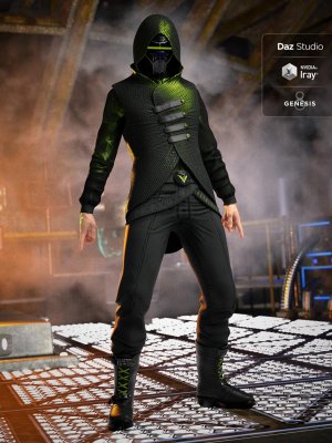 Sci-Fi Assassin Outfit for Genesis 8 Male(s)-《创世纪8》男主角的科幻刺客装备